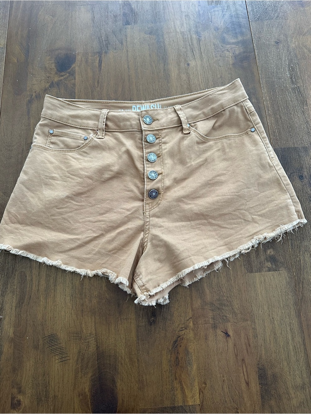 Gold High-Rise Button-Front Women’s Shorts